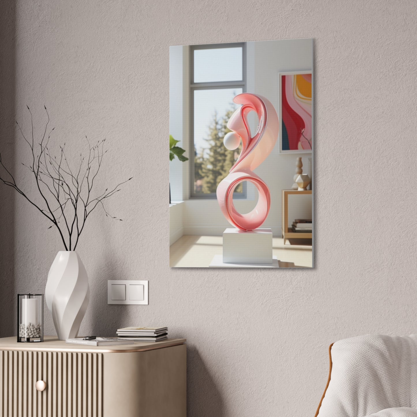 Timeless Elegance: Refined Pink Hues Canvas Print for Sophisticated Living Spaces