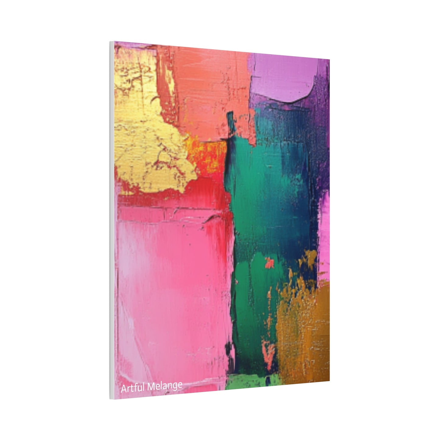 Acrylic Abstract Canvas Print - Homage to the Divine Nine/Pink Green Purple and Gold 1