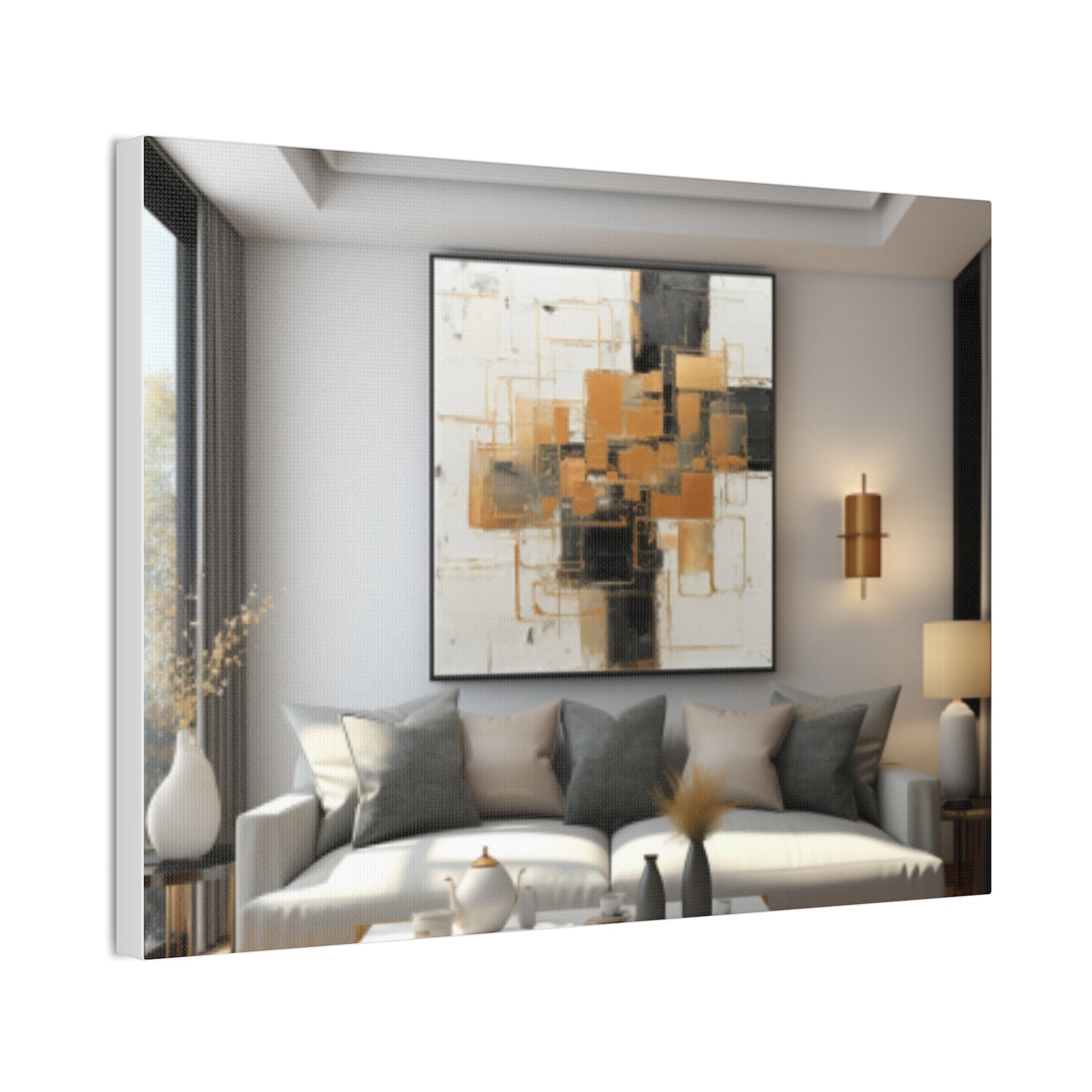 Gold and Black Elegance: A Symphony of Sophistication Canvas Print