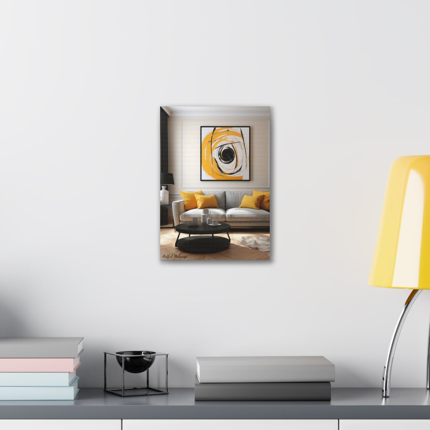 Timeless Elegance: Refined Yellow Hues Canvas Print for Sophisticated Living Spaces