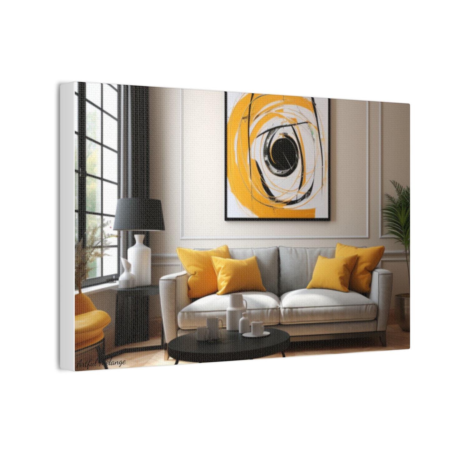 Timeless Elegance: Refined Yellow Hues Canvas Print for Sophisticated Living Spaces