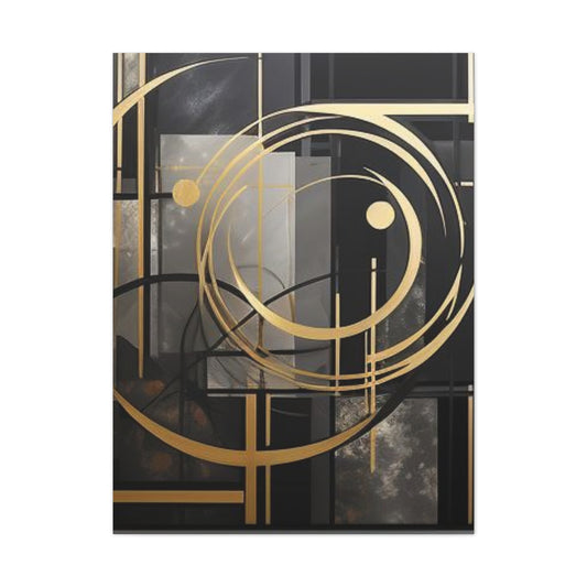 Gold and Black Elegance: A Symphony of Sophistication Canvas Print