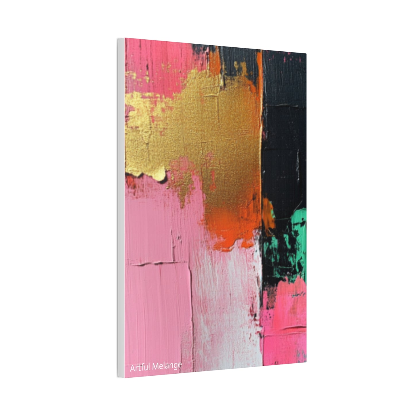 Acrylic Abstract Canvas Print - Homage to the Divine Nine/Pink Green Black and Gold 7