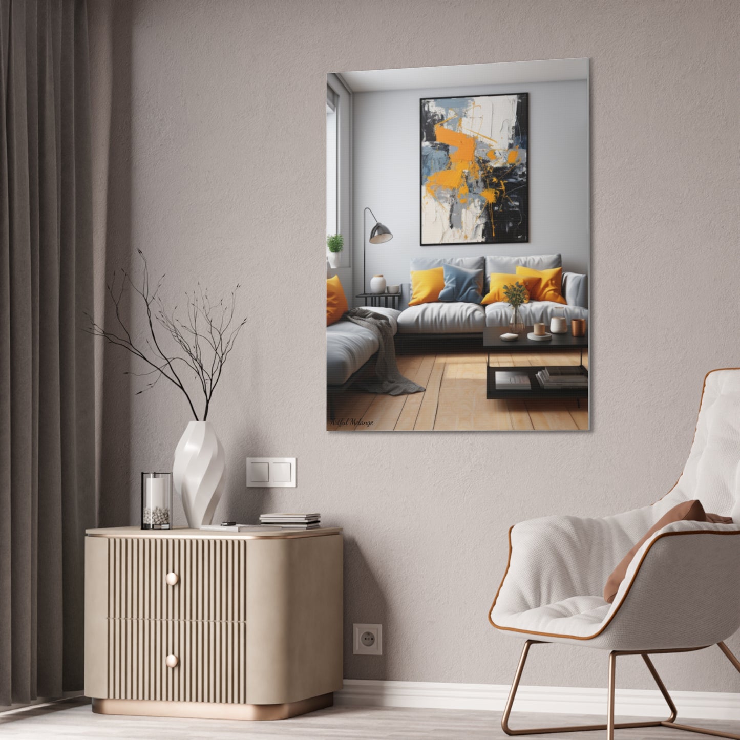 Timeless Elegance: Refined Yellow Hues Canvas Print for Sophisticated Living Spaces