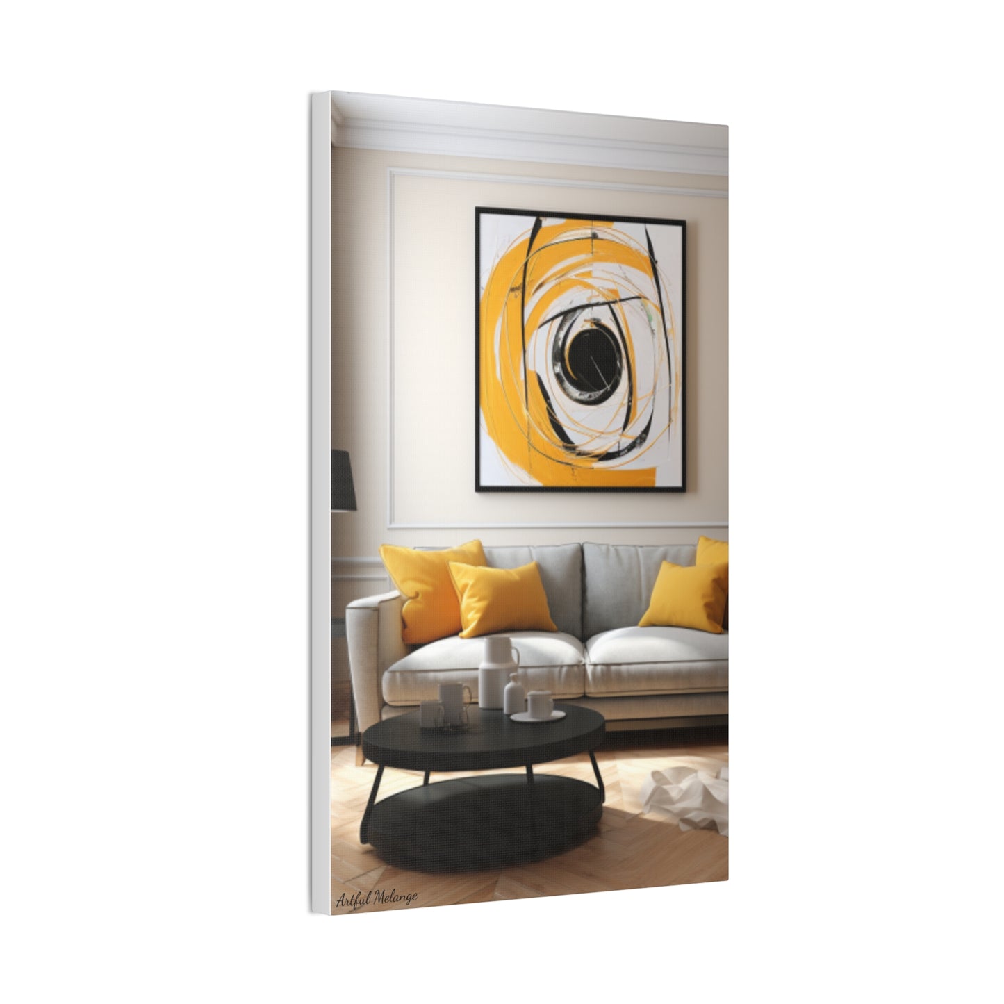 Timeless Elegance: Refined Yellow Hues Canvas Print for Sophisticated Living Spaces