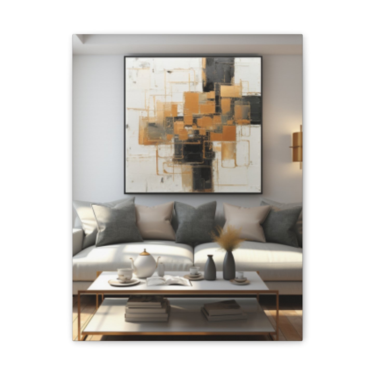 Gold and Black Elegance: A Symphony of Sophistication Canvas Print