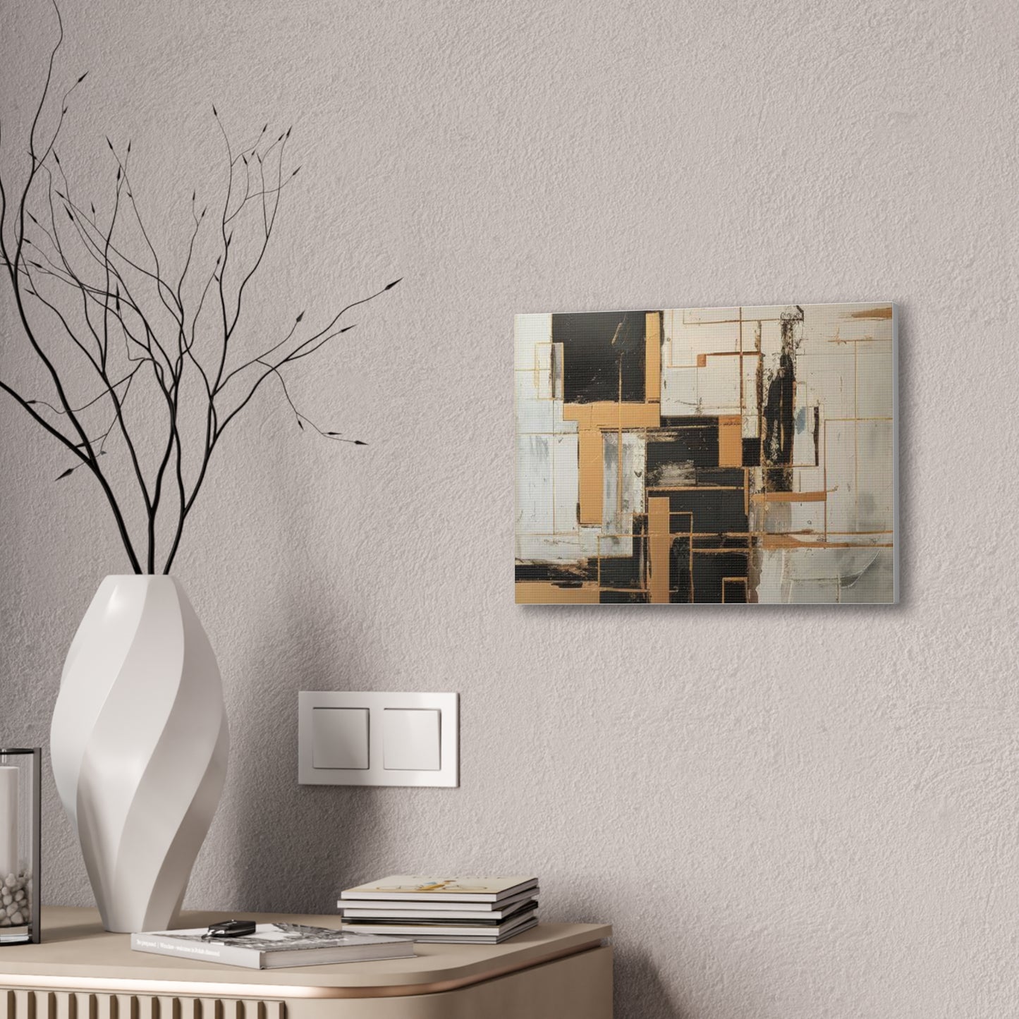 Gold and Black Elegance: A Symphony of Sophistication Canvas Print