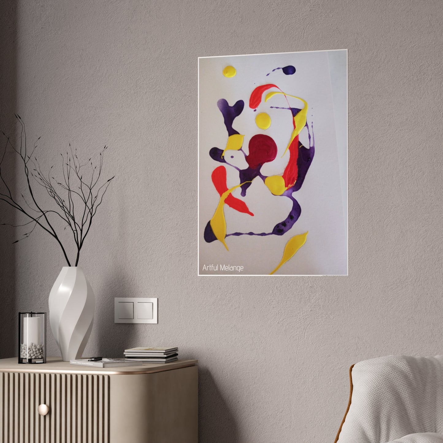 Gleaming Acrylic Abstract Poster: A Spectrum of Colorful Elegance