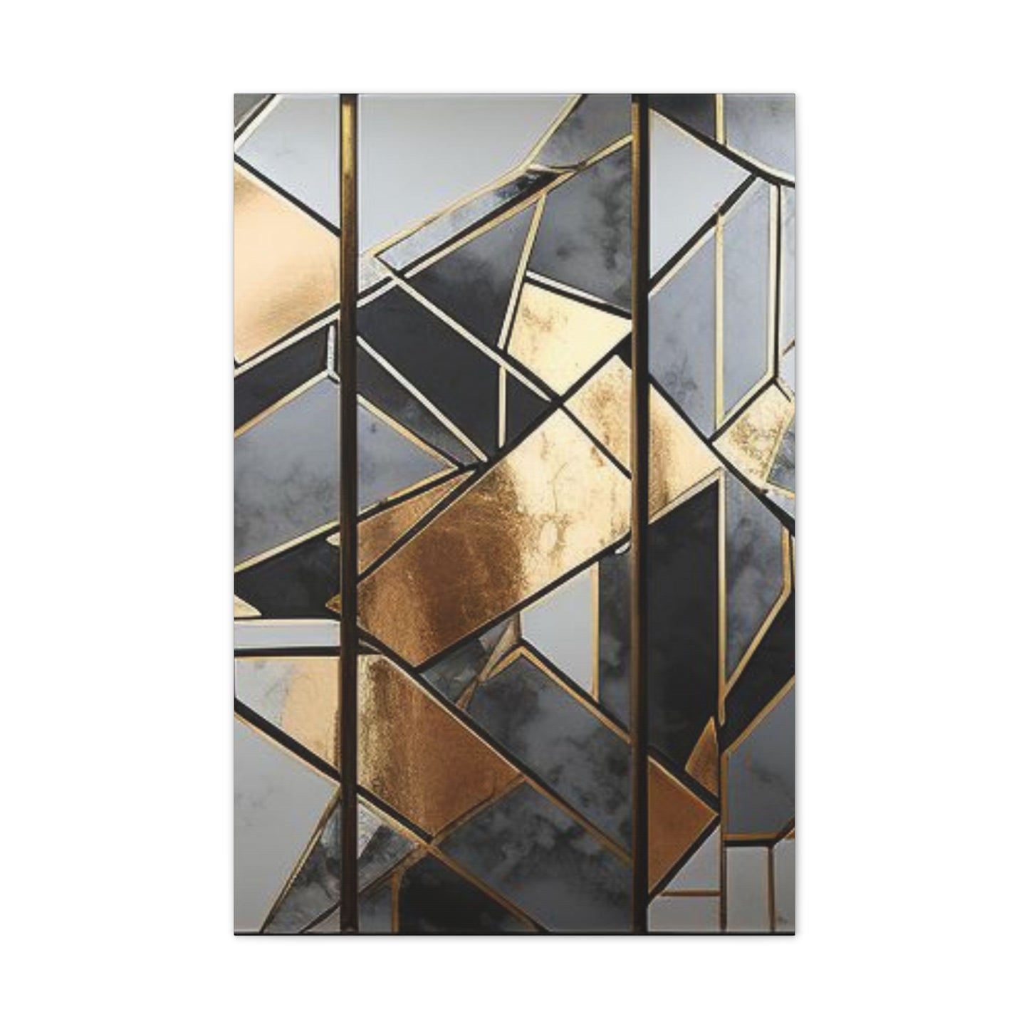 Gold and Black Elegance: A Symphony of Sophistication Canvas Print