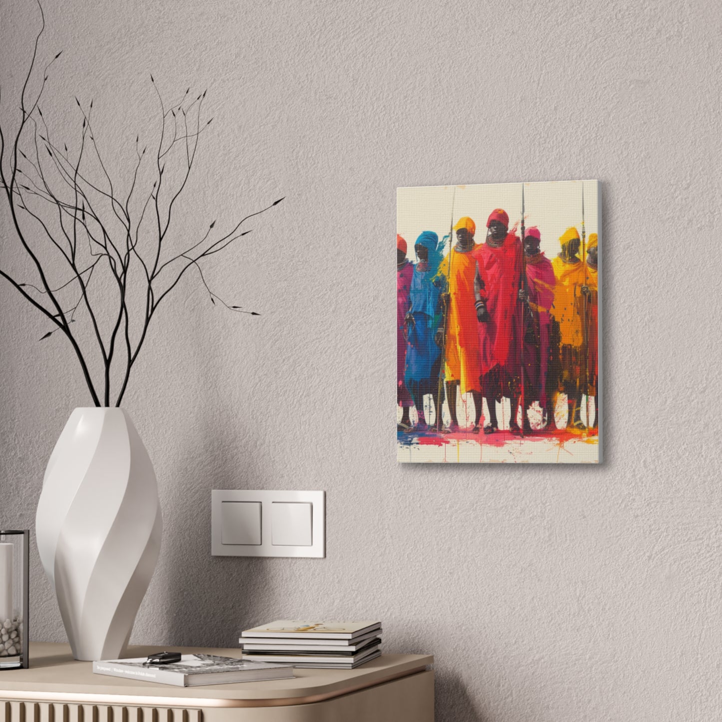 Masai Warriors Abstract Canvas Print