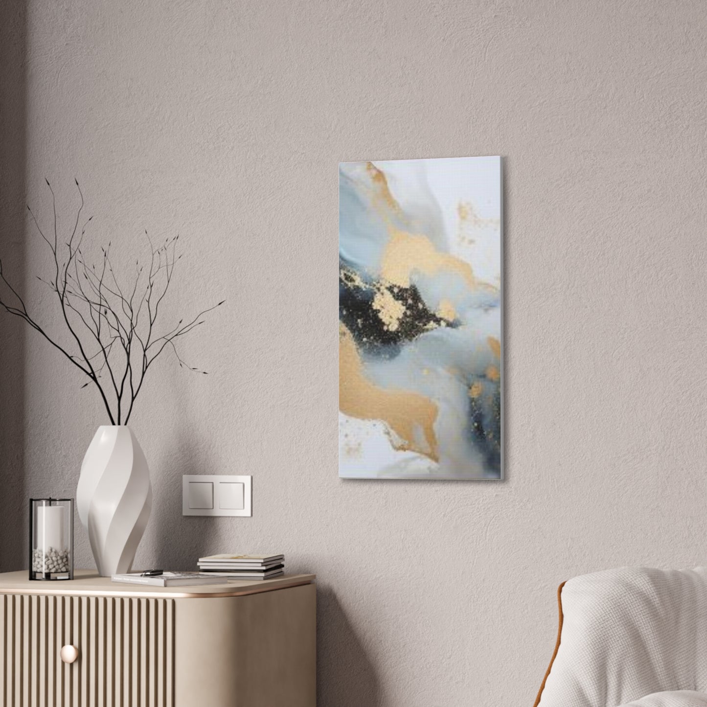 Gold and Black Elegance: A Symphony of Sophistication Canvas Print