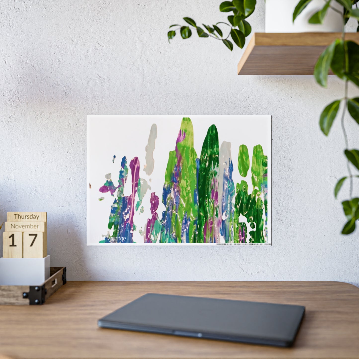 Gleaming Acrylic Abstract Poster: A Spectrum of Colorful Elegance