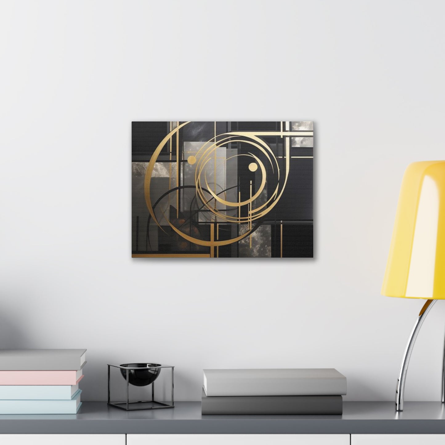 Gold and Black Elegance: A Symphony of Sophistication Canvas Print