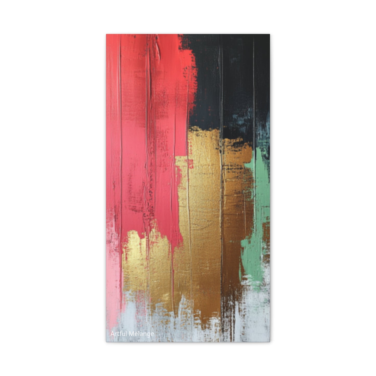 Acrylic Abstract Canvas Print - Homage to the Divine Nine/Pink Green Black and Gold 6