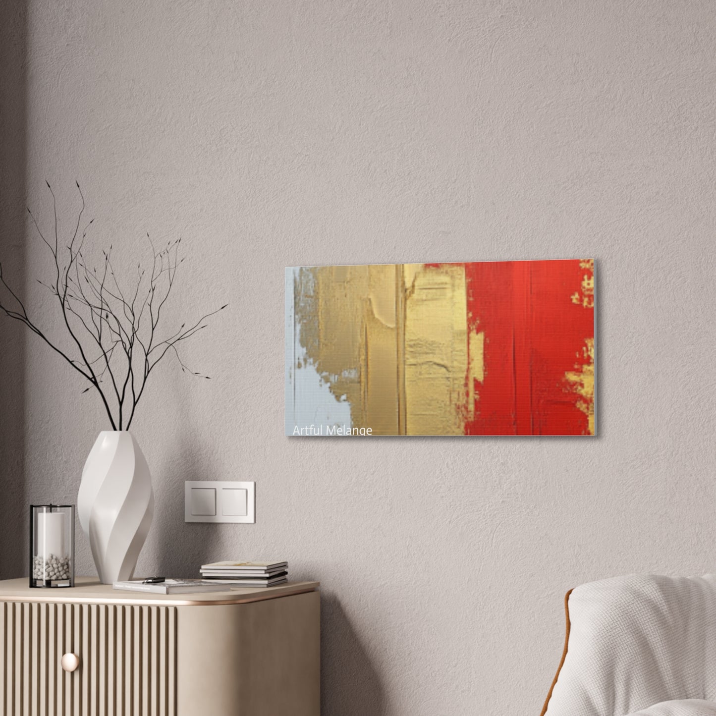 Acrylic Abstract Canvas Print - Homage to the Divine Nine/Red White and Gold 2