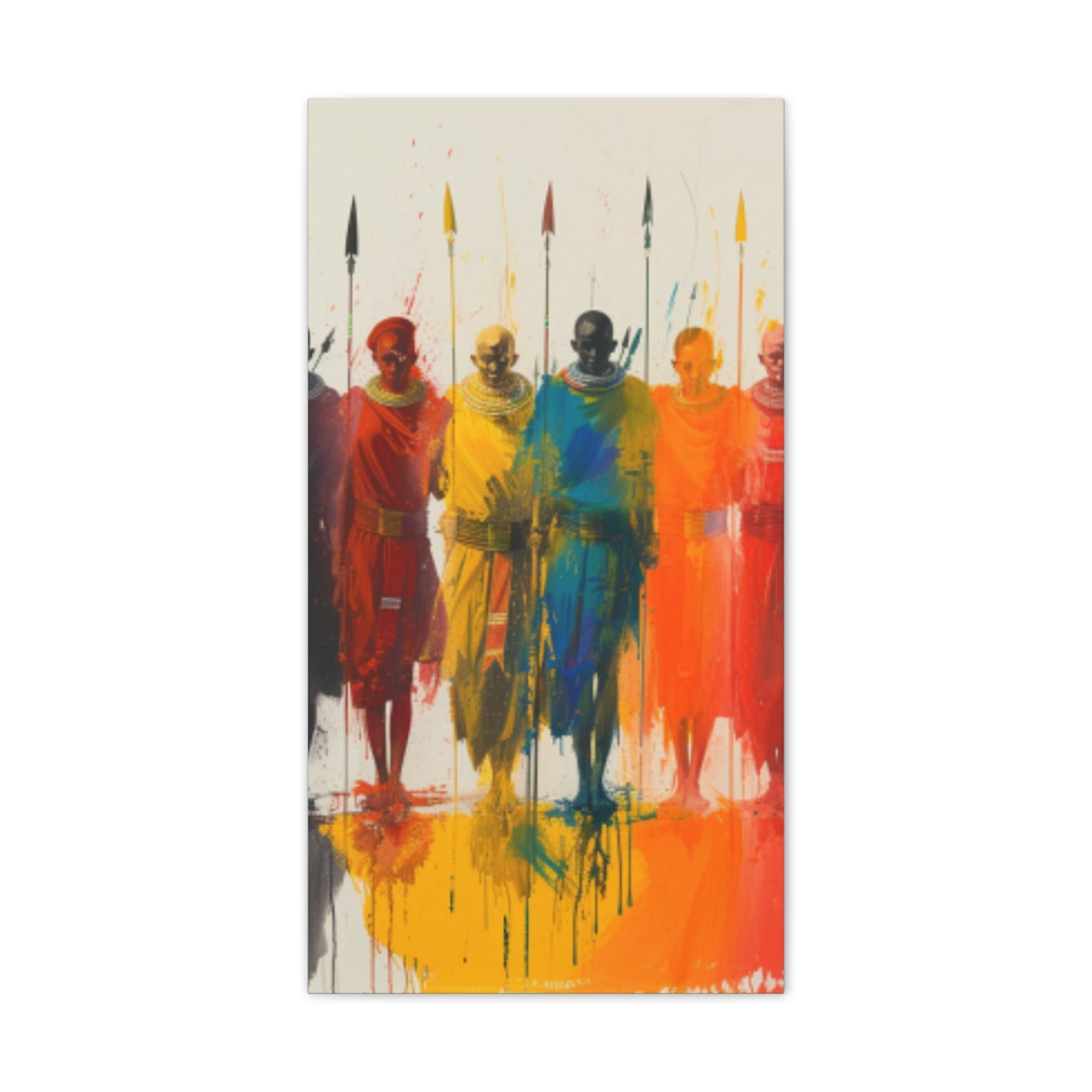 Masai Warriors Abstract Canvas Print