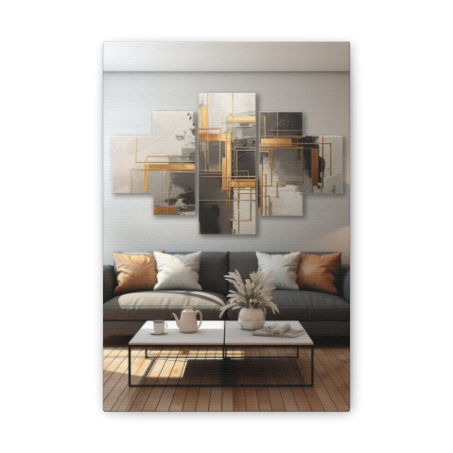 Gold and Black  Elegance: A Symphony of Sophistication Canvas Print