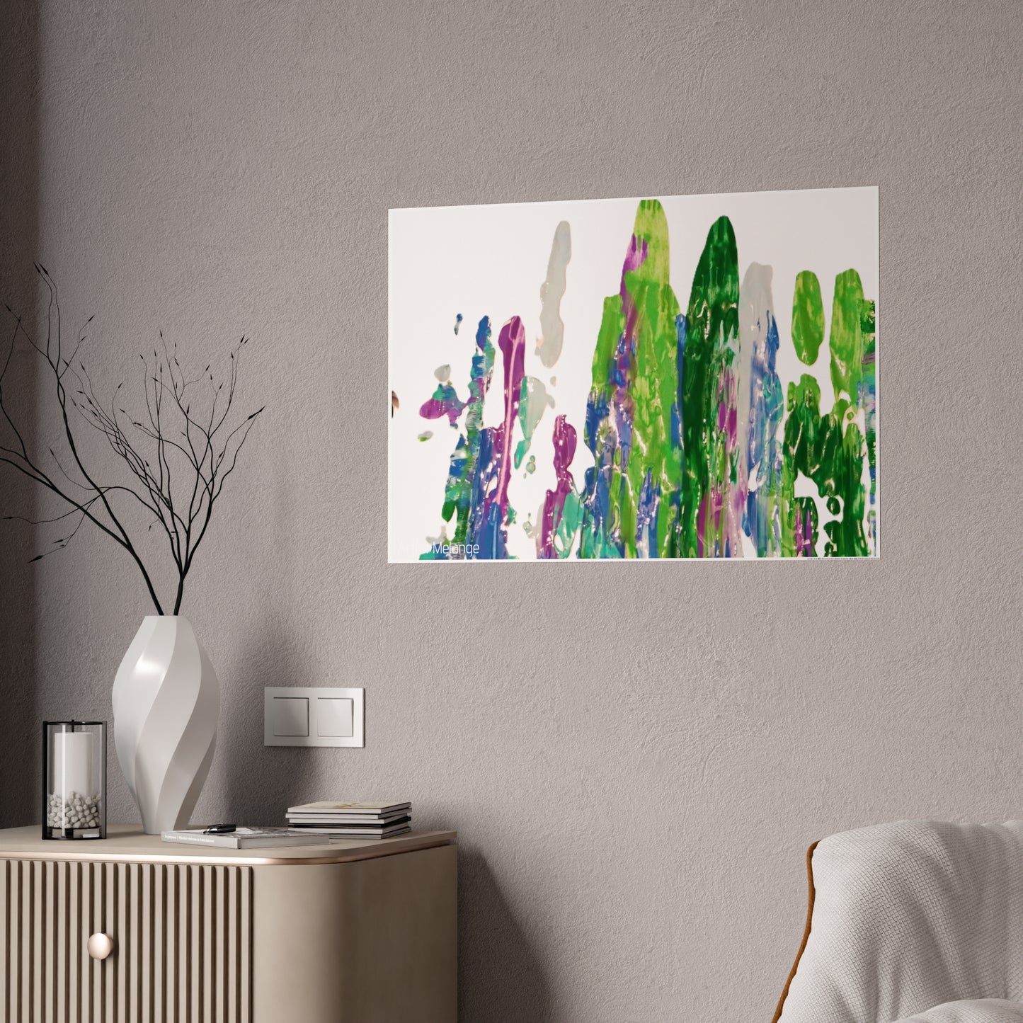 Gleaming Acrylic Abstract Poster: A Spectrum of Colorful Elegance