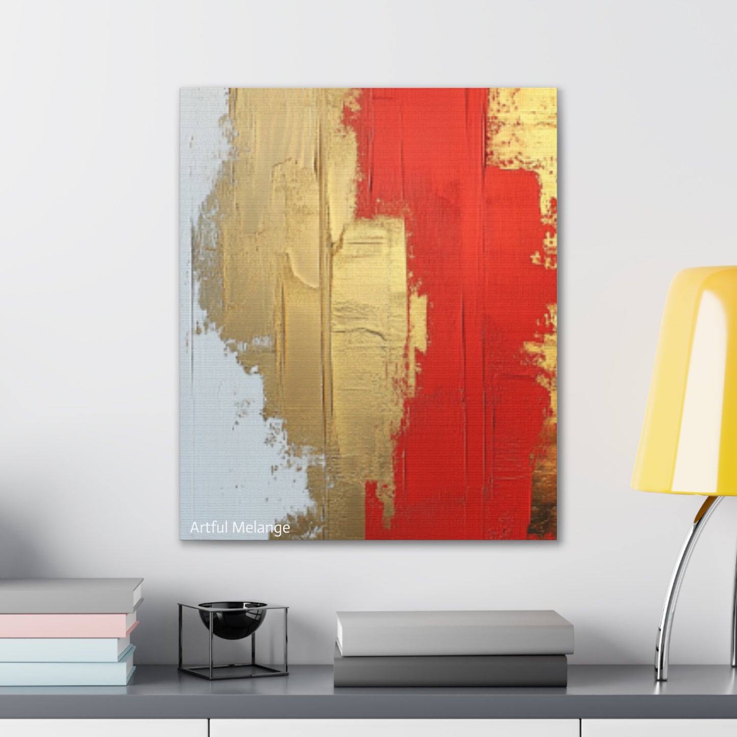 Acrylic Abstract Canvas Print - Homage to the Divine Nine/Red White and Gold 2