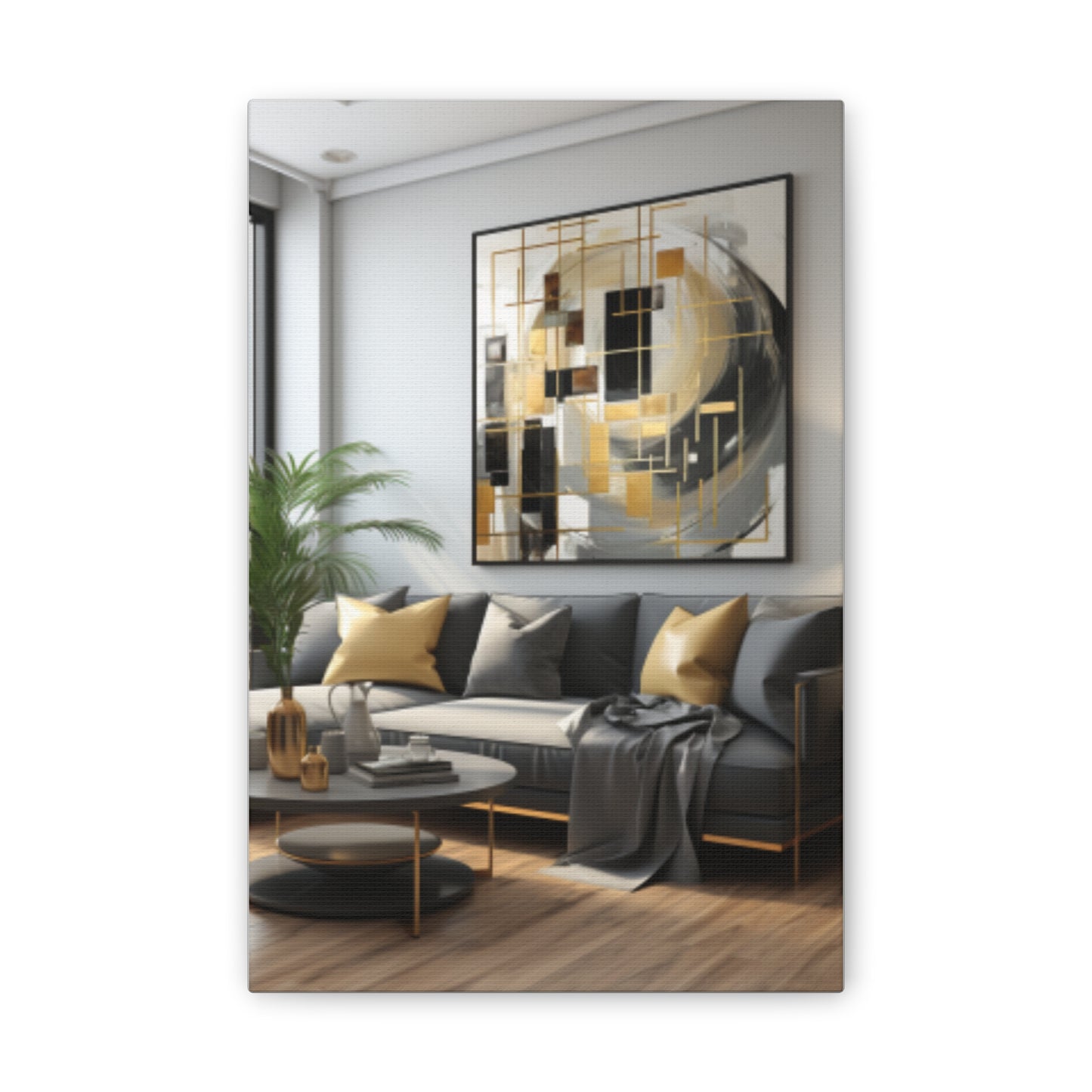 Gold and Black Elegance: A Symphony of Sophistication Canvas Print