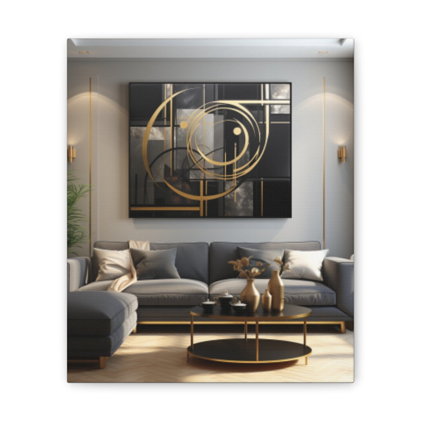 Gold and Black  Elegance: A Symphony of Sophistication Canvas Print