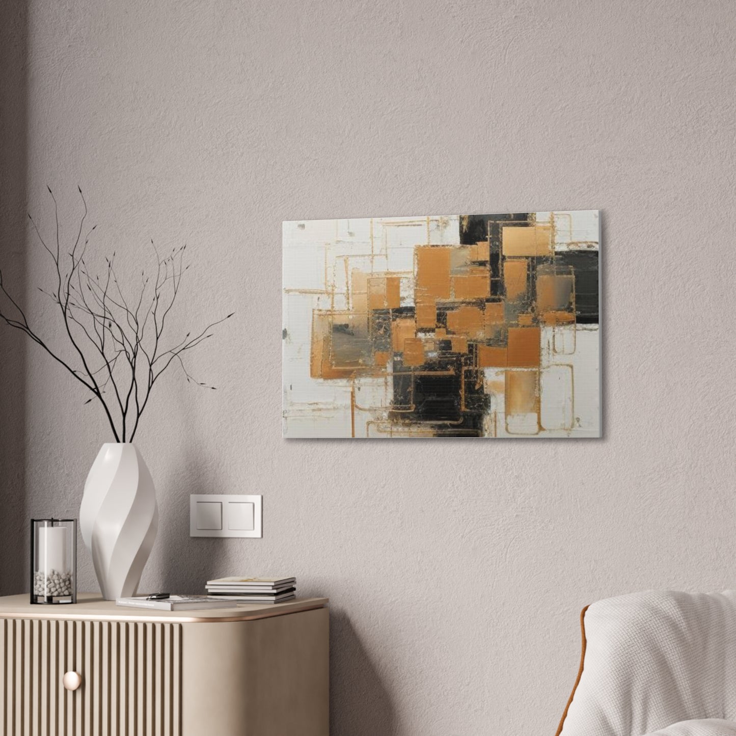 Gold and Black Elegance: A Symphony of Sophistication Canvas Print