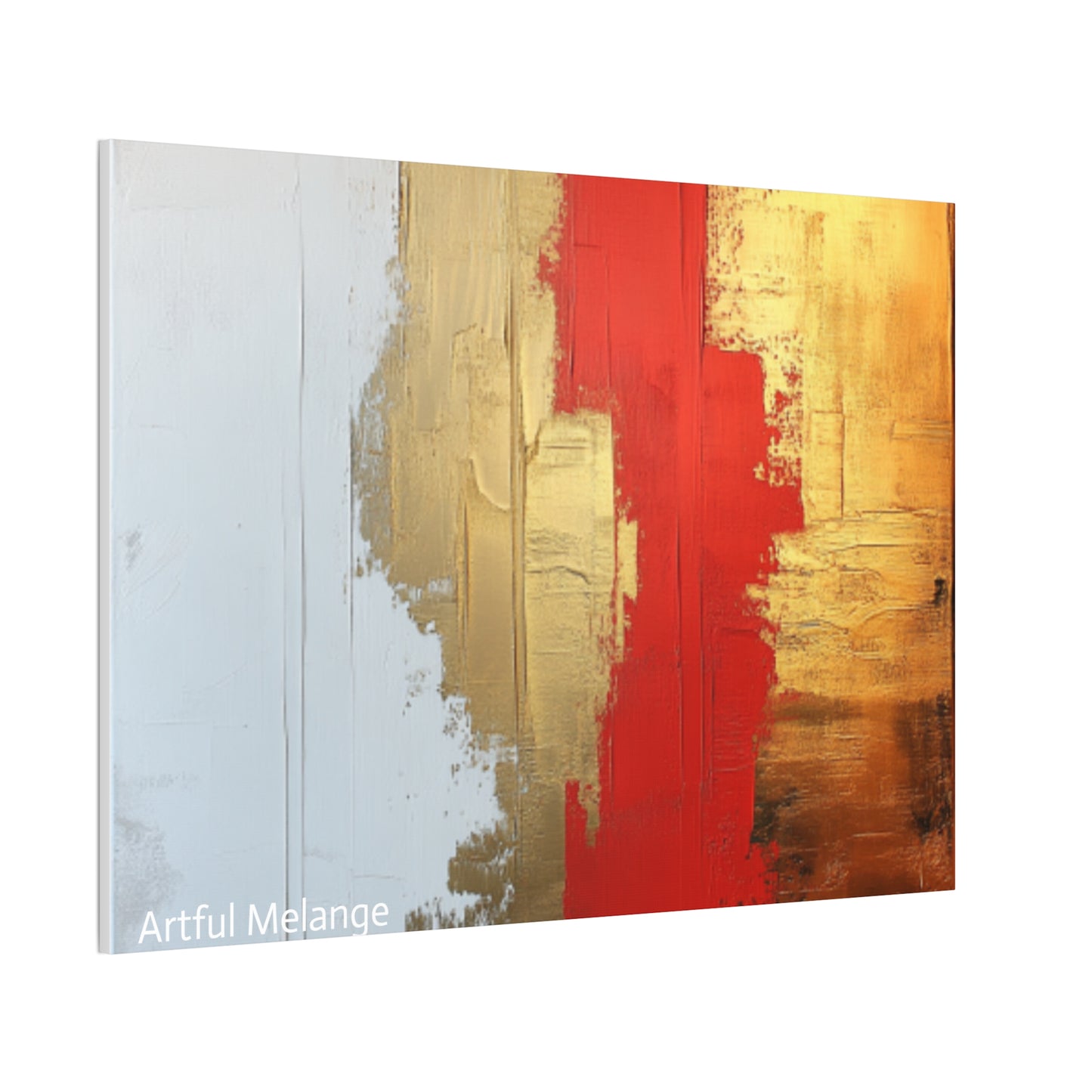 Acrylic Abstract Canvas Print - Homage to the Divine Nine/Red White and Gold 2