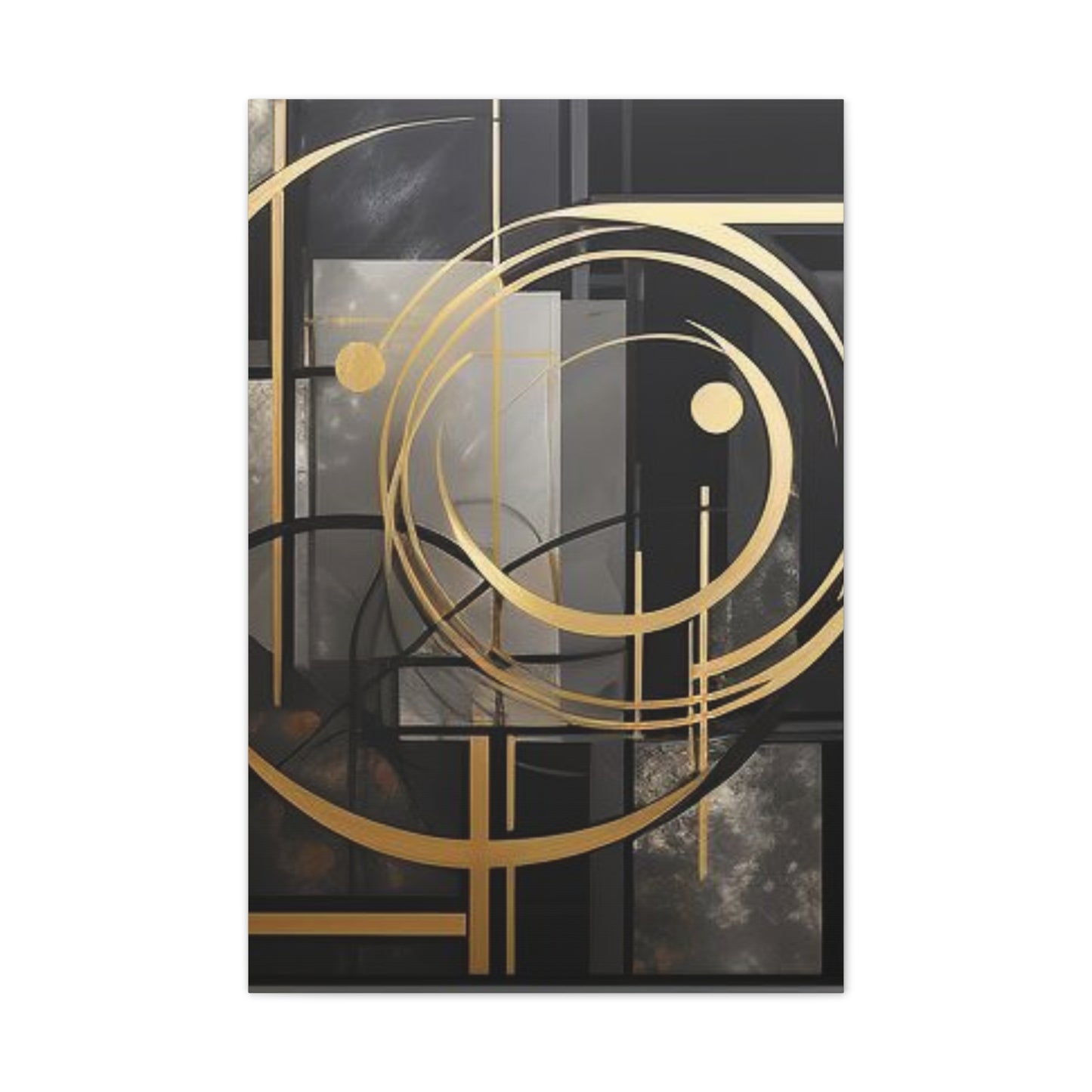 Gold and Black Elegance: A Symphony of Sophistication Canvas Print