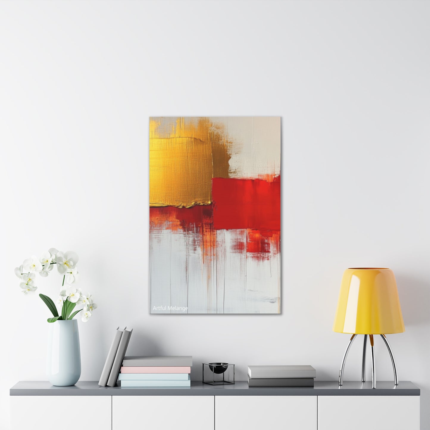 Acrylic Abstract Canvas Print - Homage to the Divine Nine/Red White and Gold 9