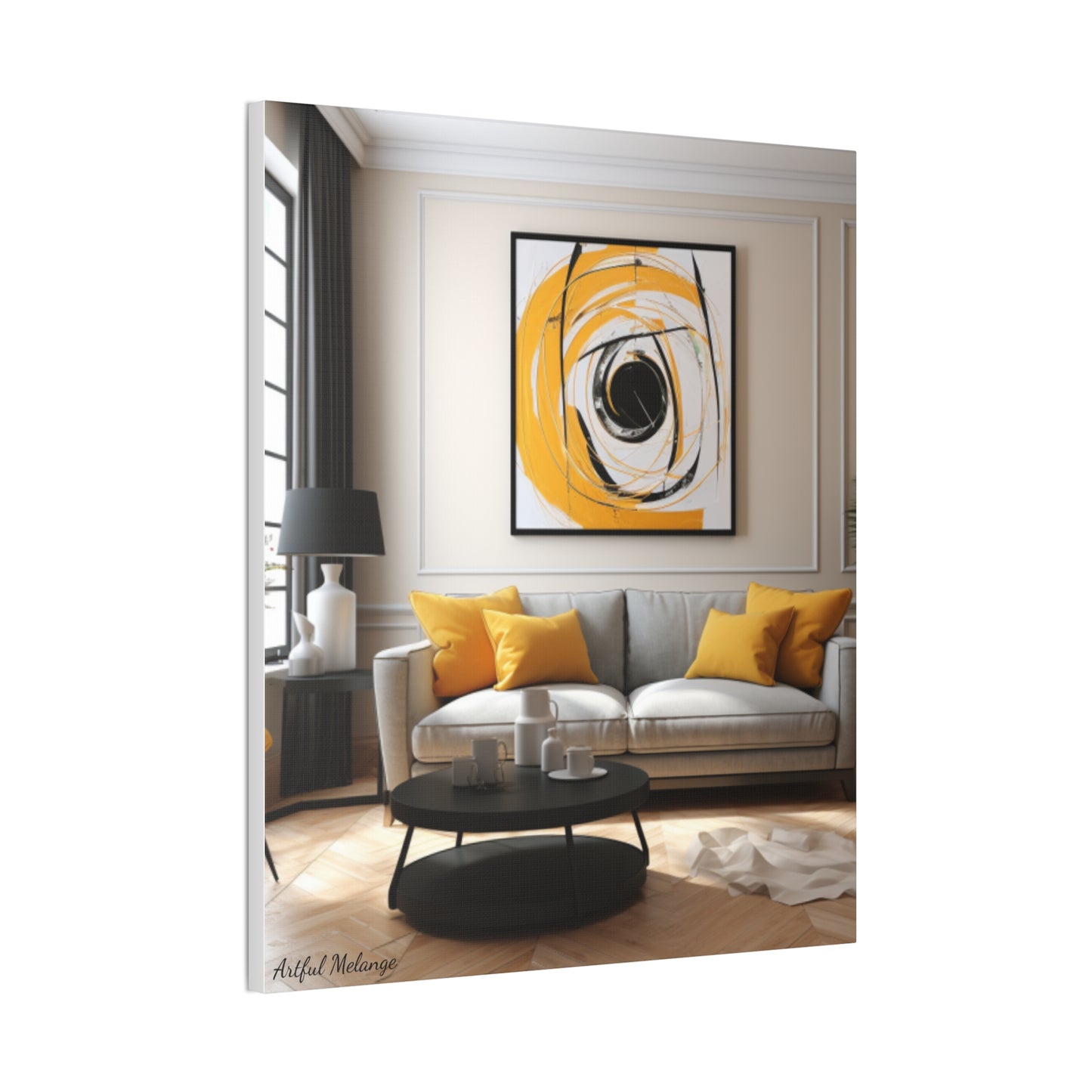 Timeless Elegance: Refined Yellow Hues Canvas Print for Sophisticated Living Spaces