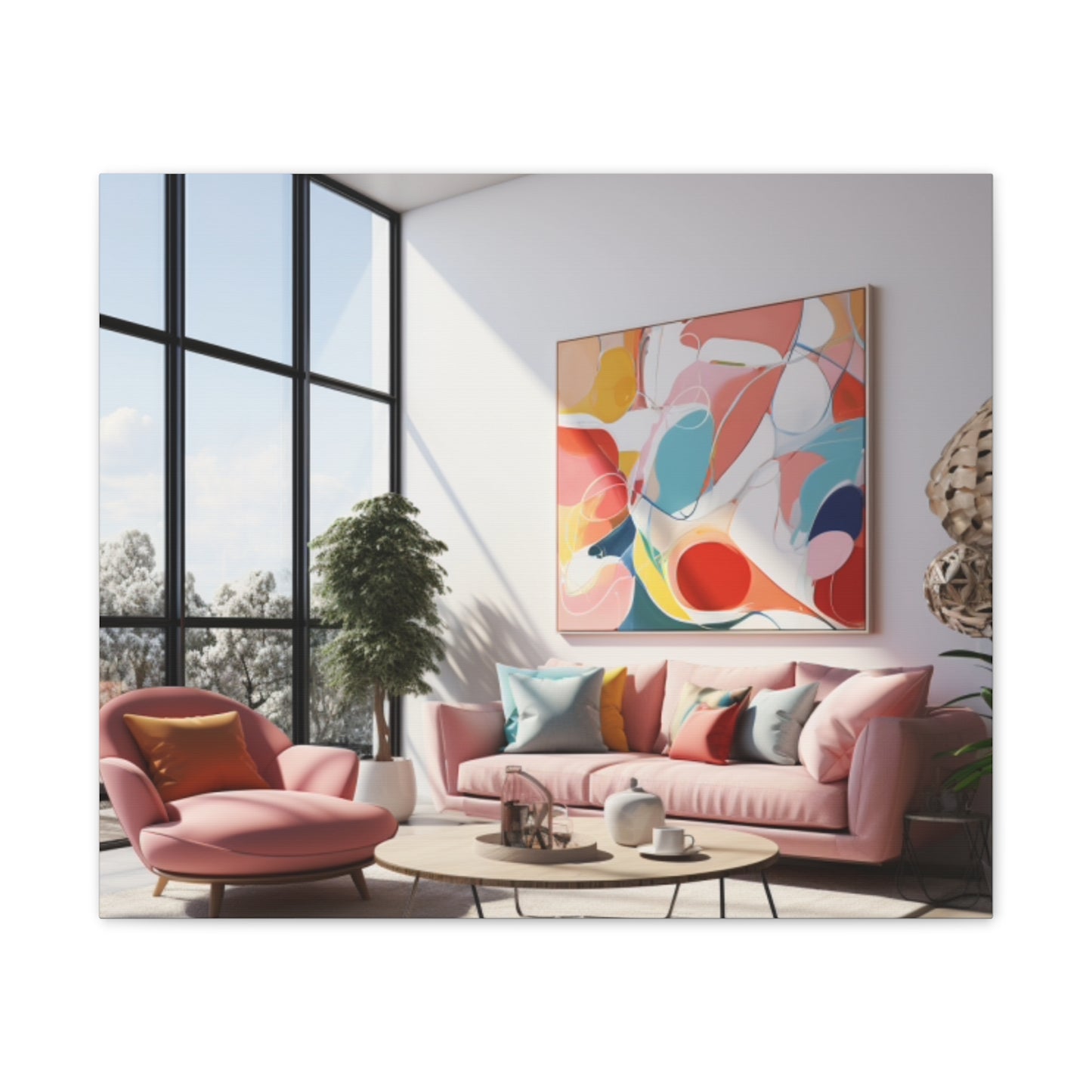 Timeless Elegance: Refined Pink Hues Canvas Print for Sophisticated Living Spaces