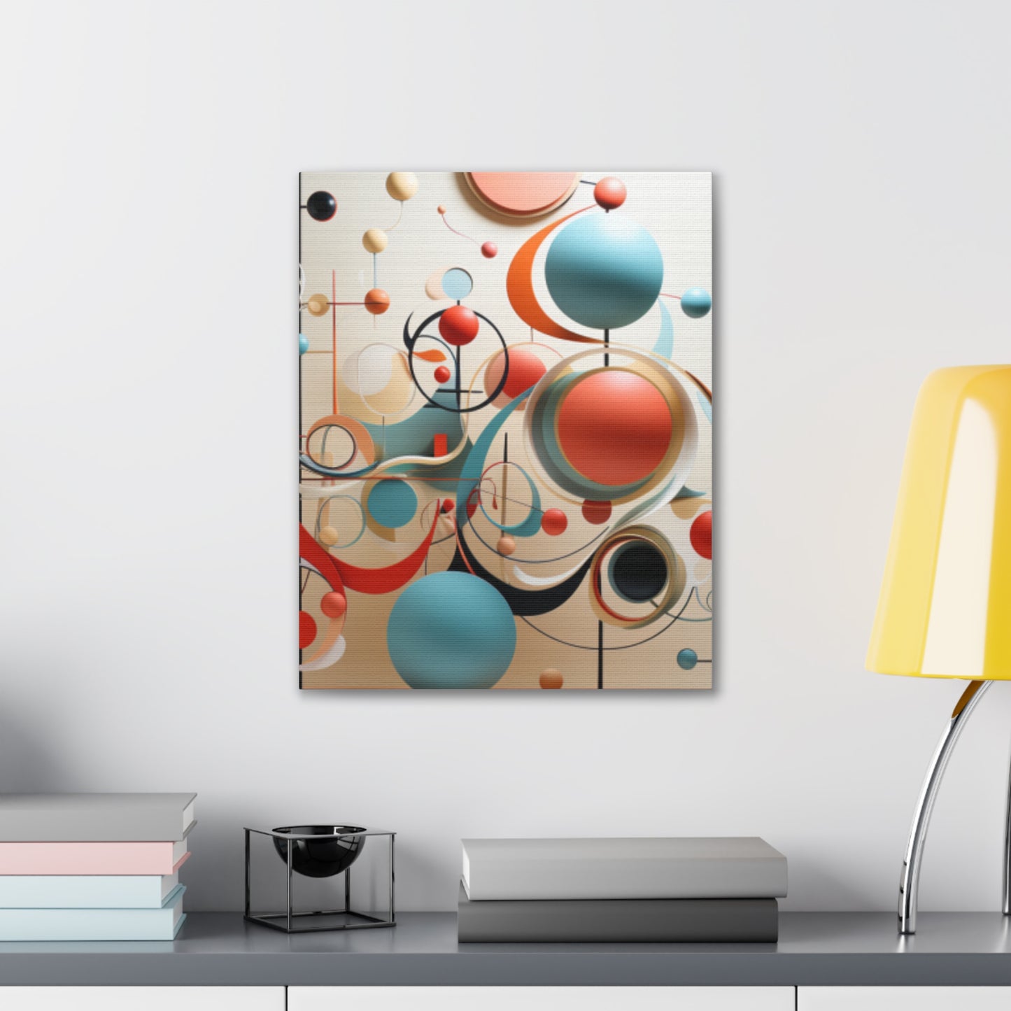 Harmony in Cyan and Peach- Graphic Print