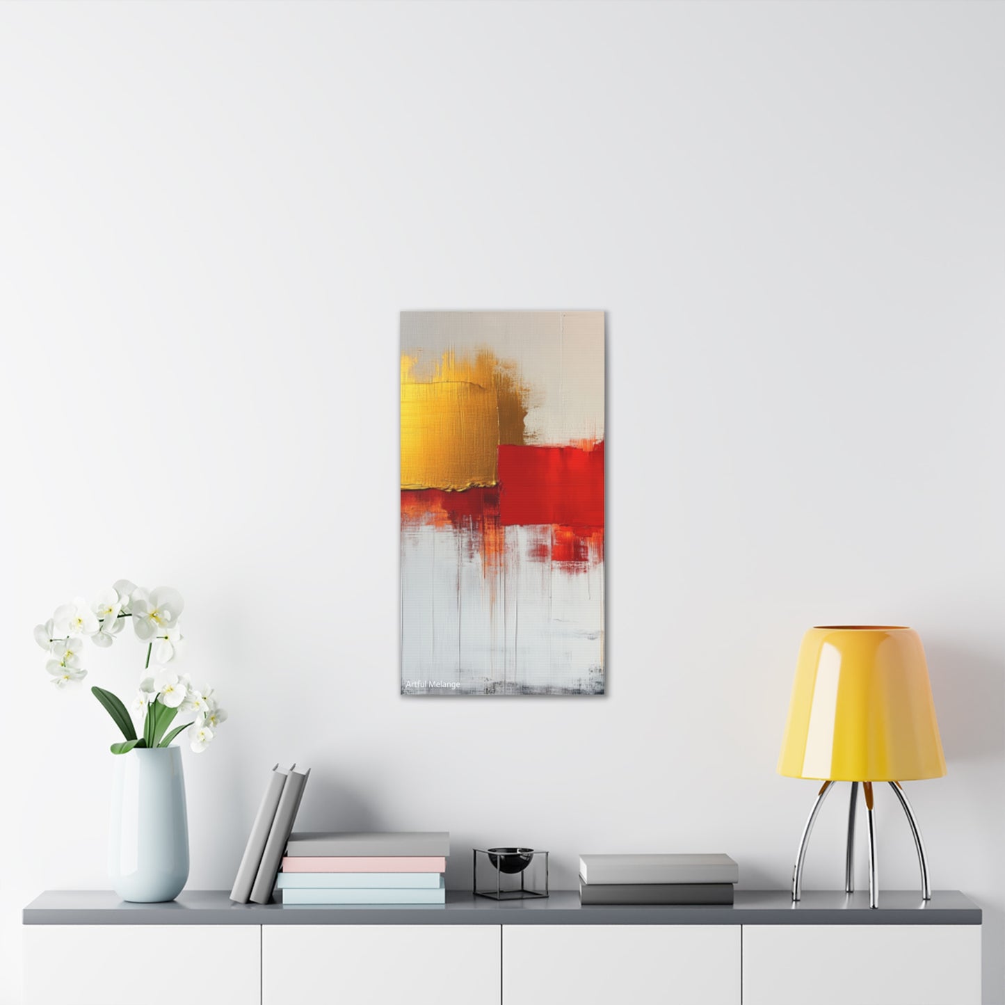 Acrylic Abstract Canvas Print - Homage to the Divine Nine/Red White and Gold 9