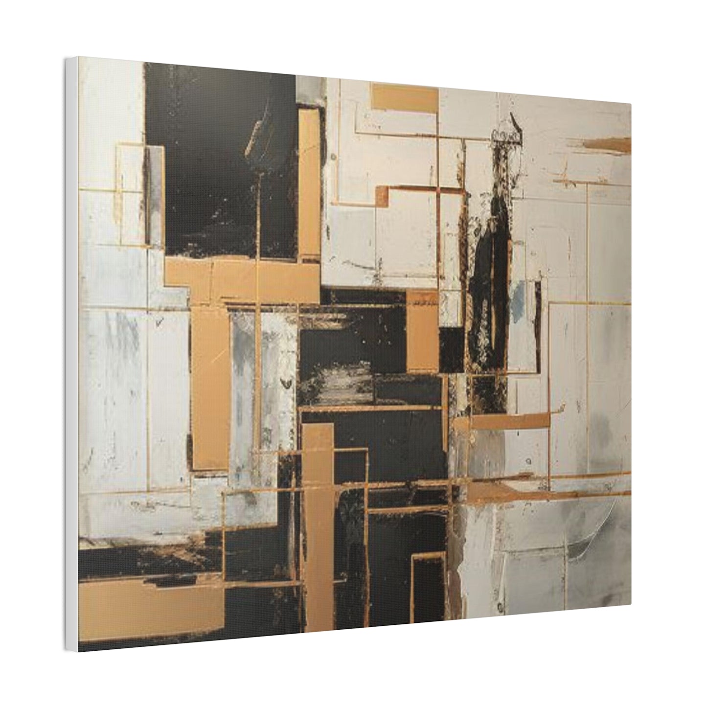 Gold and Black Elegance: A Symphony of Sophistication Canvas Print