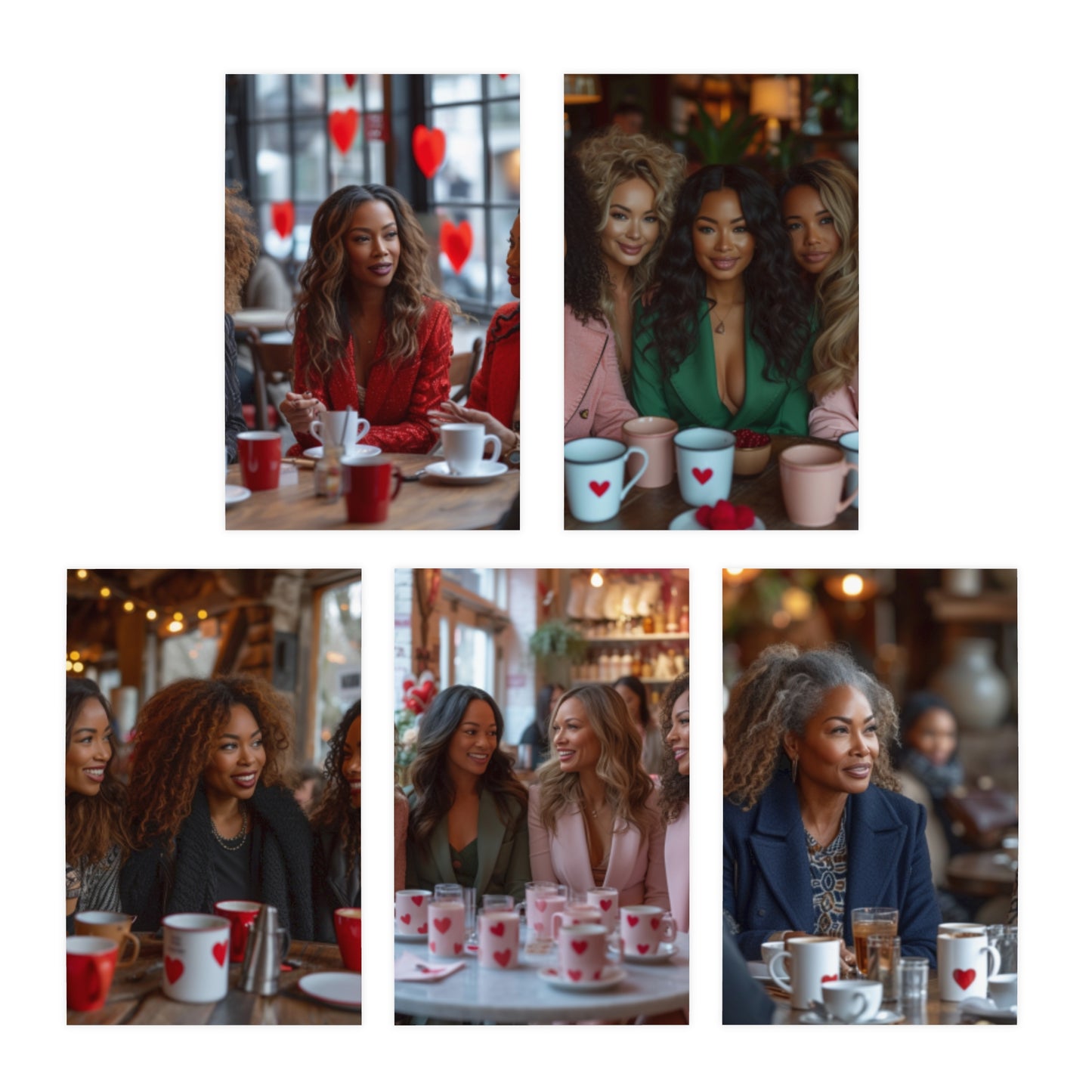 Melanin Muses: Celebrating Galentine's/ Gathering on Park Avenue Notecards(5-Pack)