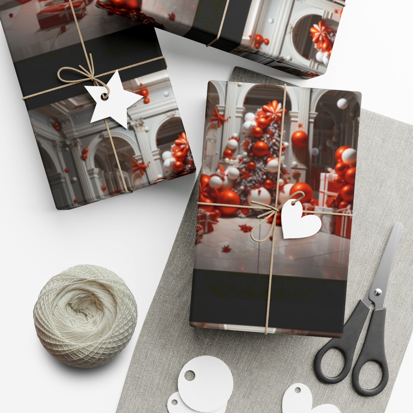 Elegant Red Holiday Wrapping Paper Collection – Elevate Your Gifts with Sophisticated Style