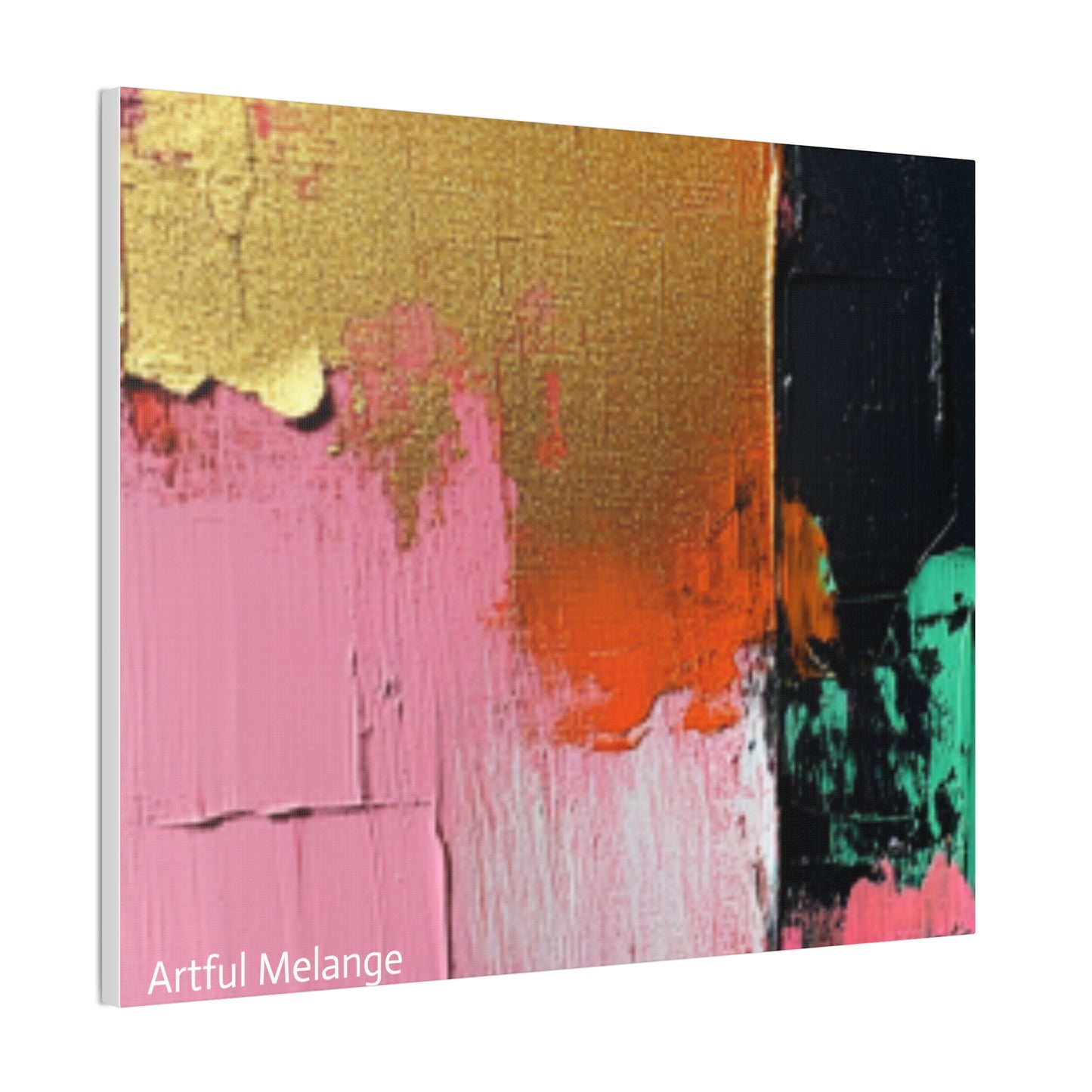 Acrylic Abstract Canvas Print - Homage to the Divine Nine/Pink Green Black and Gold 7