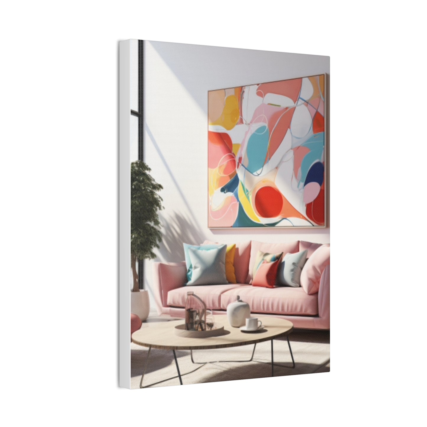 Timeless Elegance: Refined Pink Hues Canvas Print for Sophisticated Living Spaces