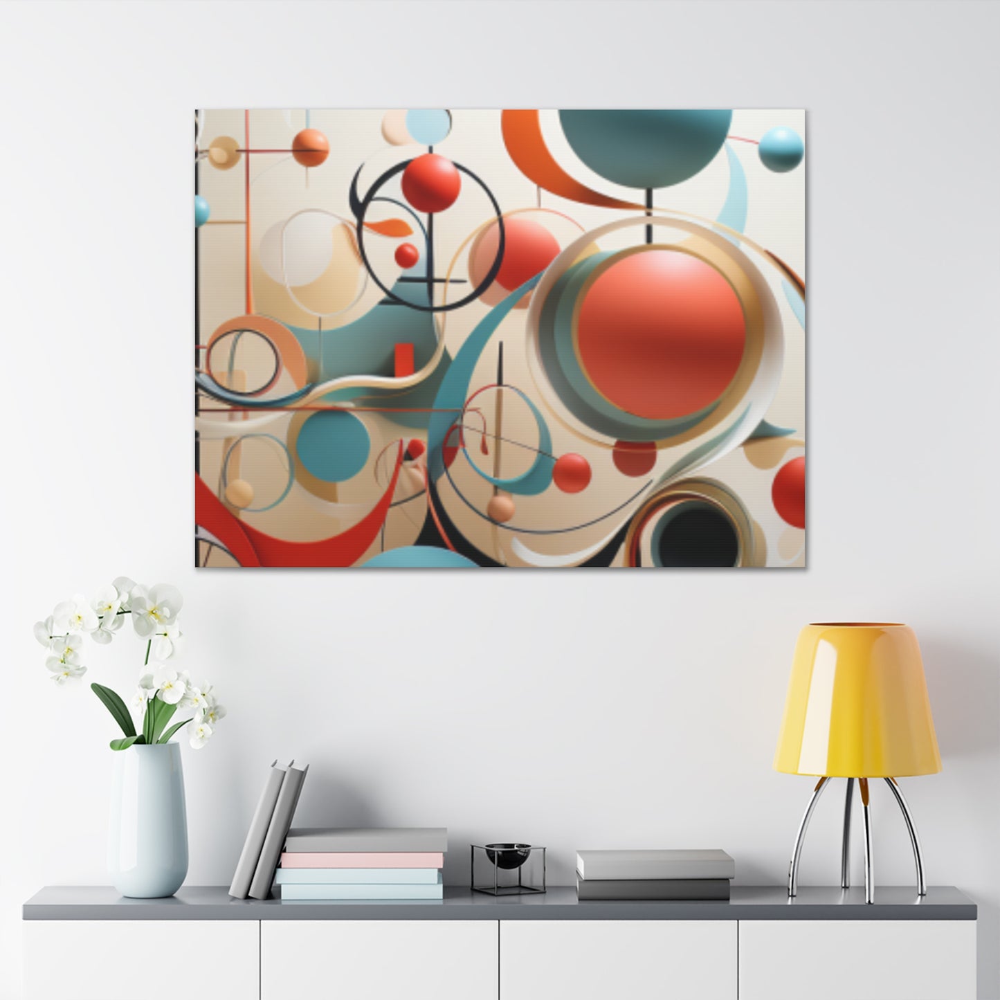 Harmony in Cyan and Peach- Graphic Print