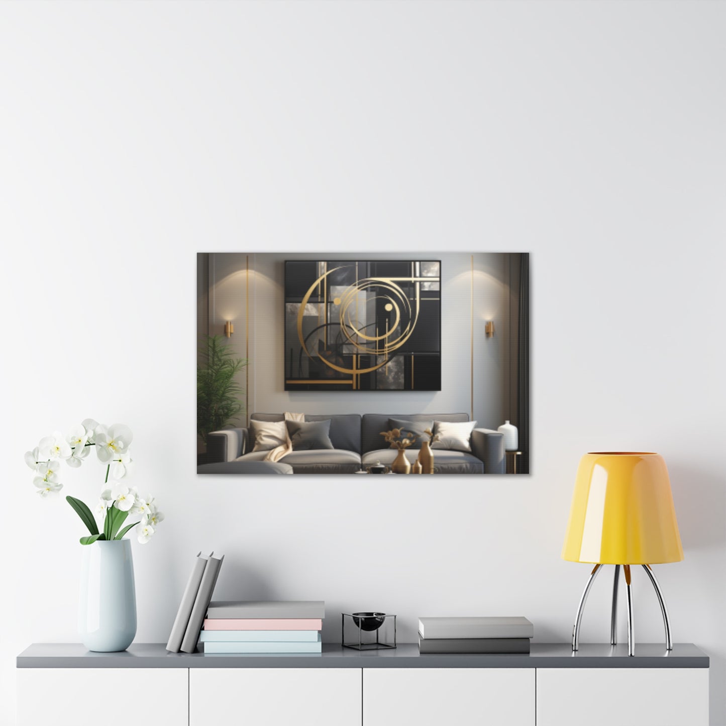 Gold and Black  Elegance: A Symphony of Sophistication Canvas Print