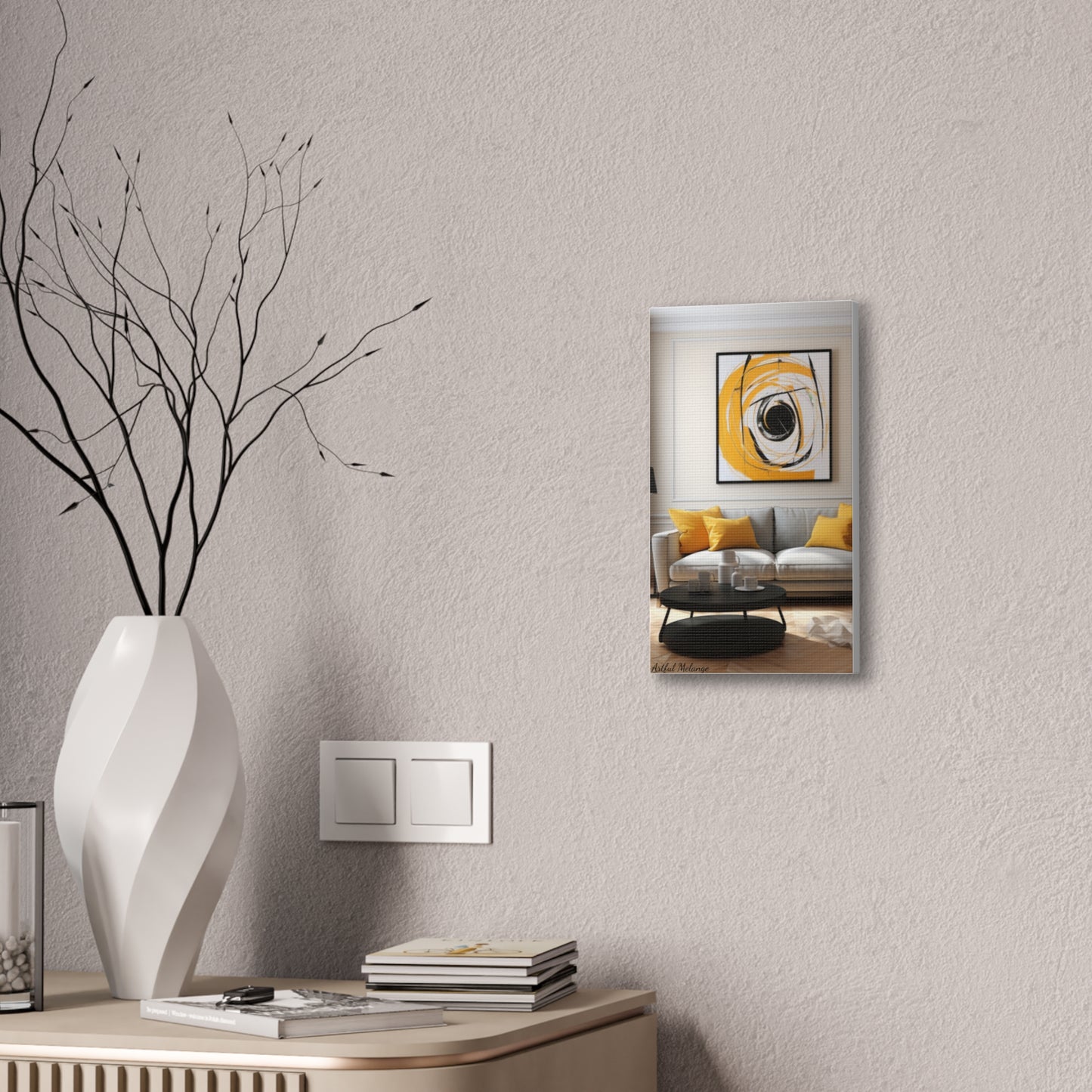 Timeless Elegance: Refined Yellow Hues Canvas Print for Sophisticated Living Spaces