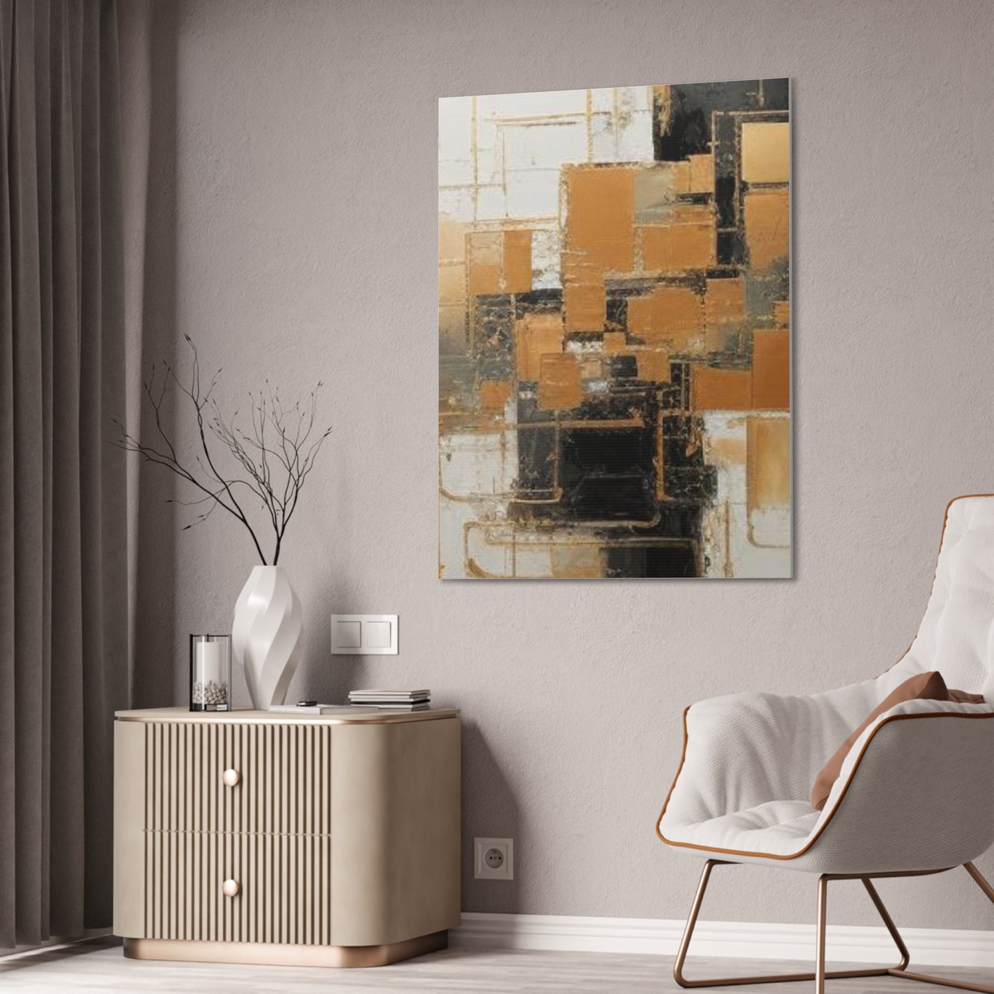 Gold and Black Elegance: A Symphony of Sophistication Canvas Print