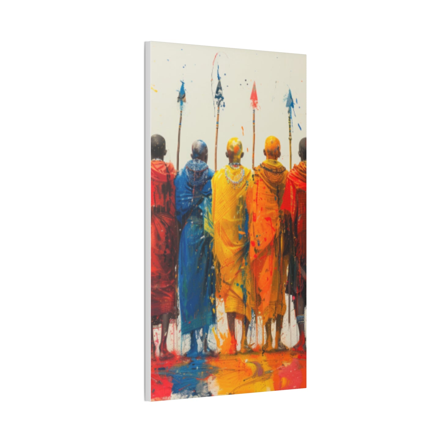 Masai Warriors Abstract Canvas Print