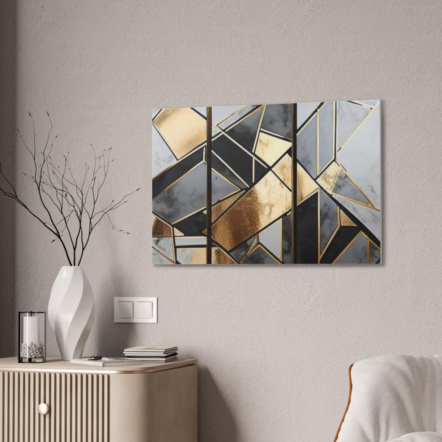 Gold and Black Elegance: A Symphony of Sophistication Canvas Print