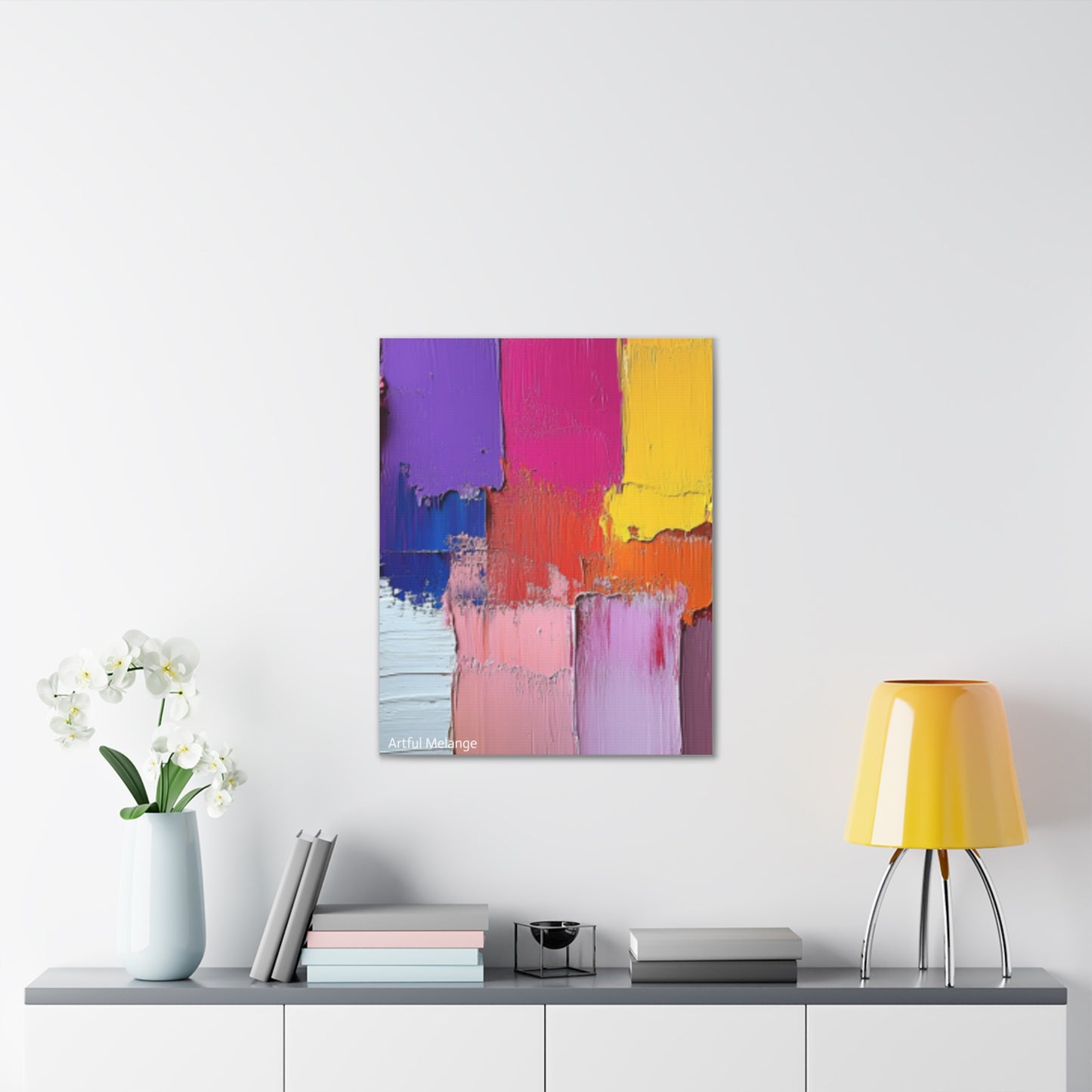 Acrylic Abstract Canvas Print - Homage to the Divine Nine/Gold Purple Pink and Green 4