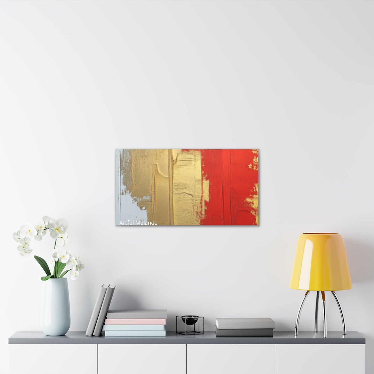 Acrylic Abstract Canvas Print - Homage to the Divine Nine/Red White and Gold 2