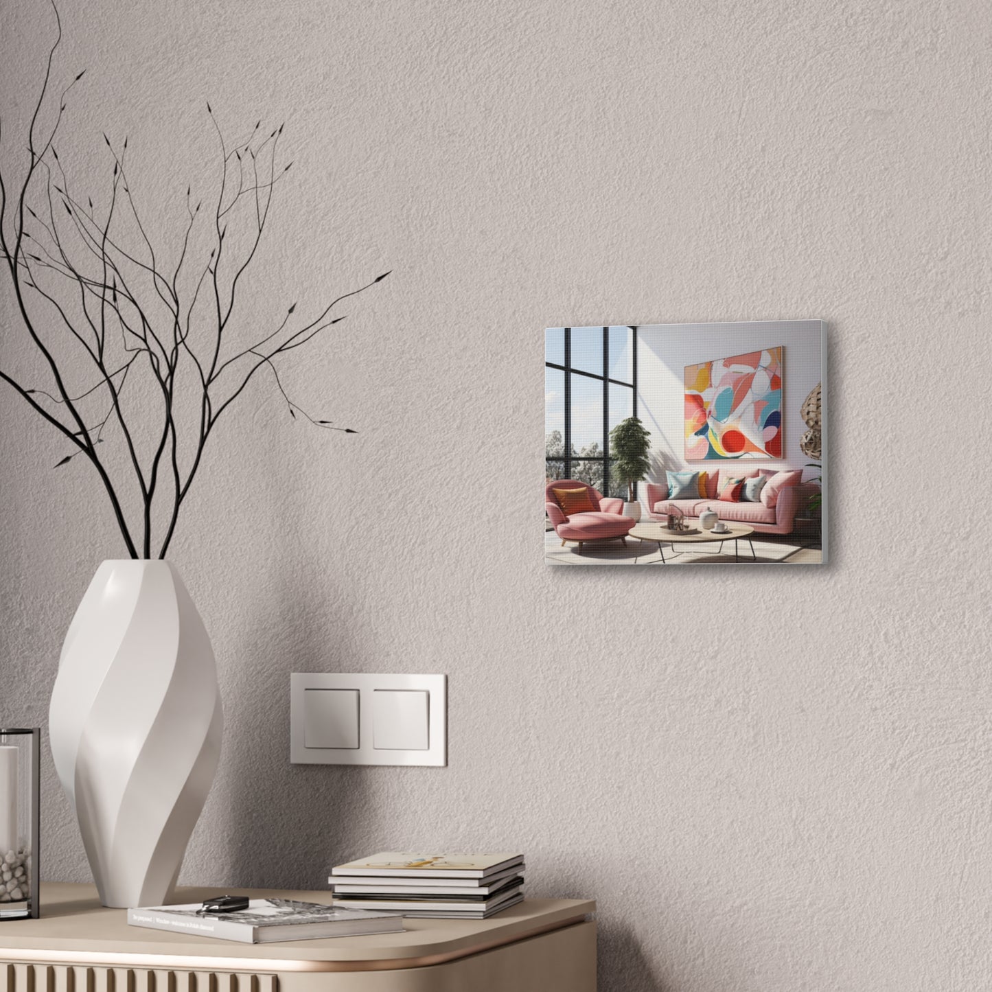 Timeless Elegance: Refined Pink Hues Canvas Print for Sophisticated Living Spaces