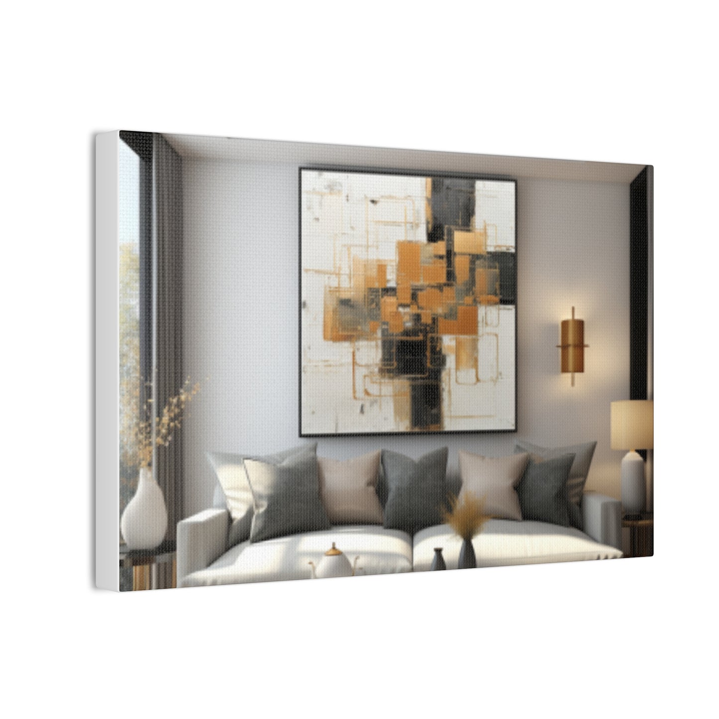 Gold and Black Elegance: A Symphony of Sophistication Canvas Print