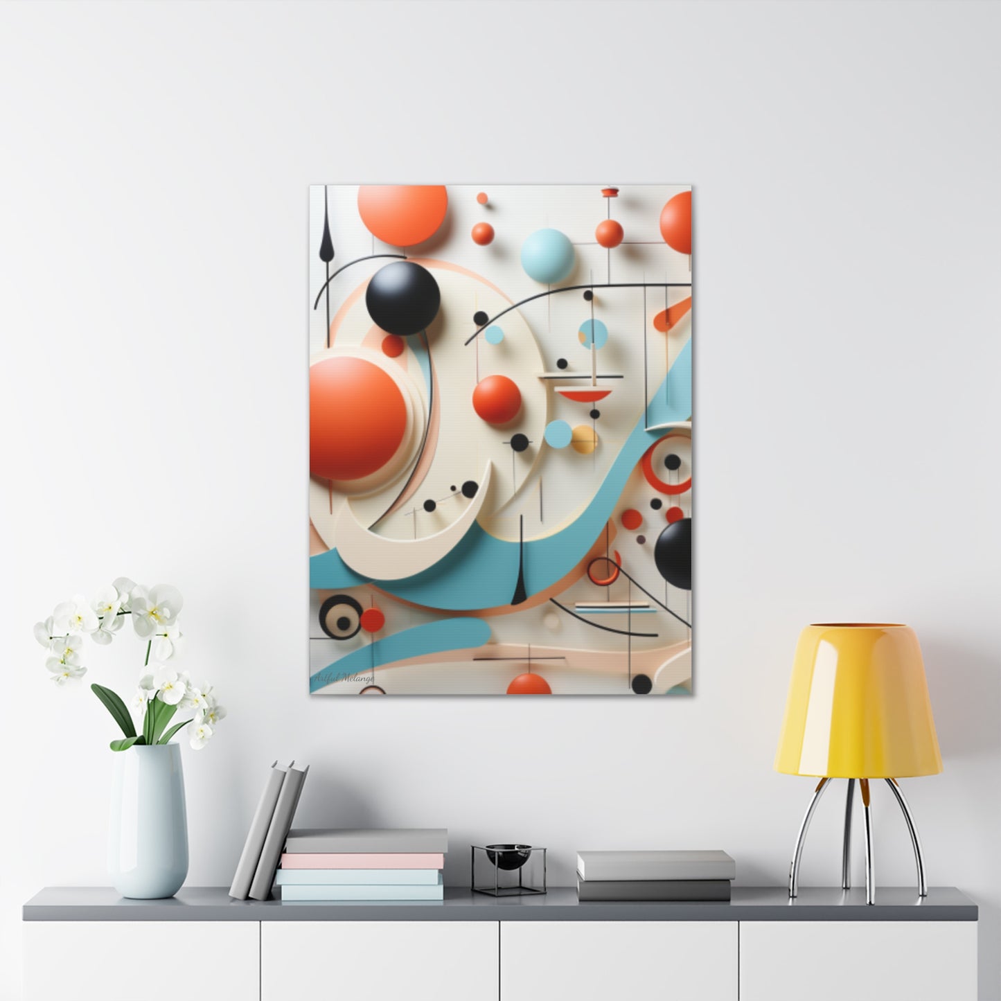 Harmony in Cyan and Peach- Graphic Print