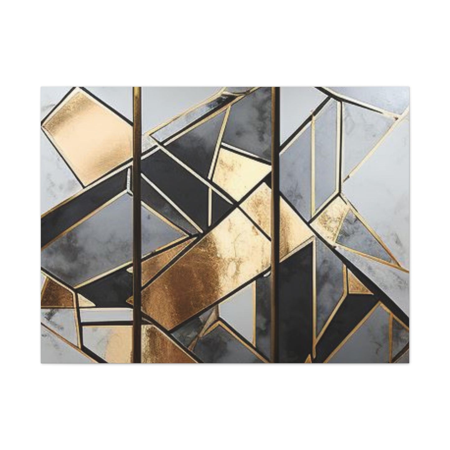 Gold and Black Elegance: A Symphony of Sophistication Canvas Print